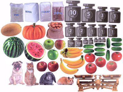 Набор магнитных карточек "Масса. Измеряем, сравниваем."